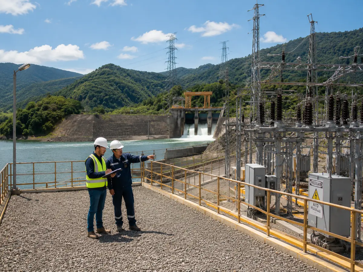 Auditor revisando hallazgos de riesgo en planta industrial